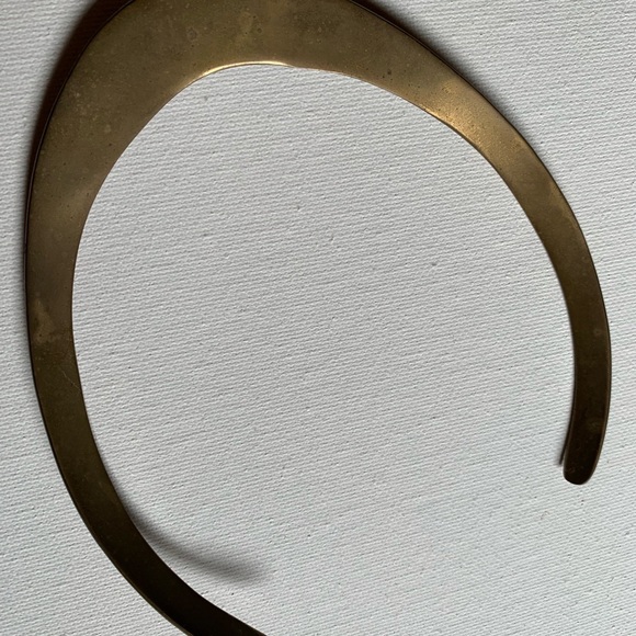 Very sleek vintage brass choker necklace - Picture 4 of 10